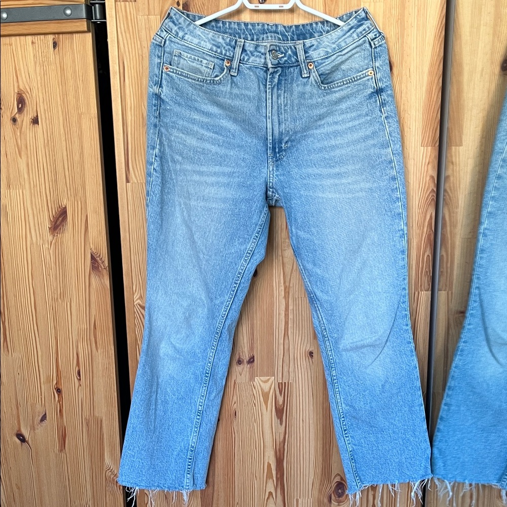 &Denim high waist cropped jeans (size 8)